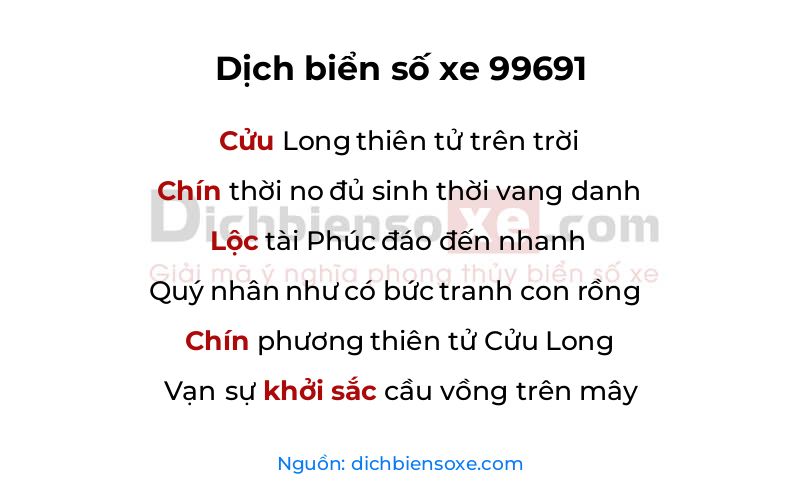 Dịch thơ biển số 99691