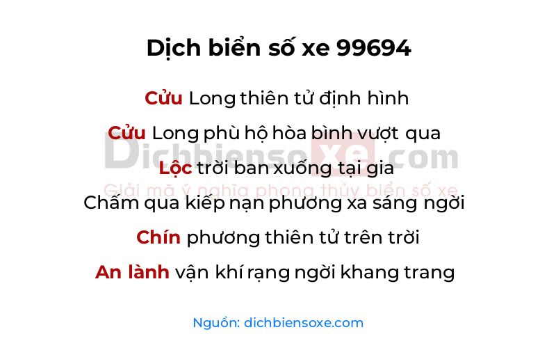 Dịch thơ biển số 99694