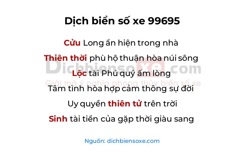 Dịch thơ biển số 99695