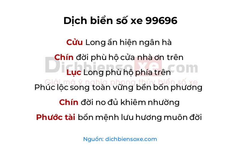 Dịch thơ biển số 99696