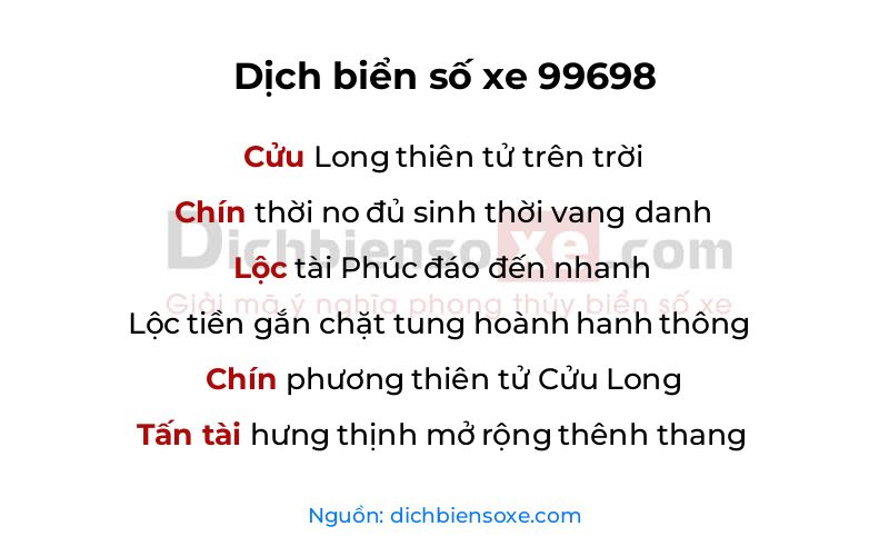 Dịch thơ biển số 99698