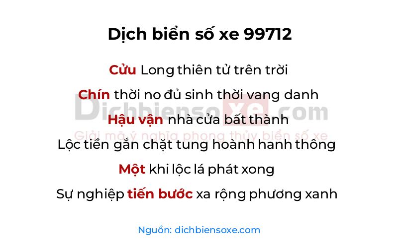 Dịch thơ biển số 99712