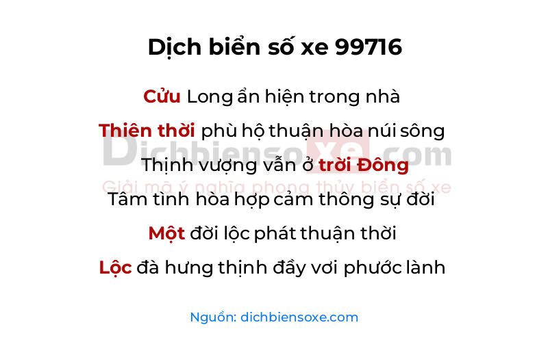 Dịch thơ biển số 99716