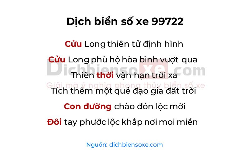 Dịch thơ biển số 99722