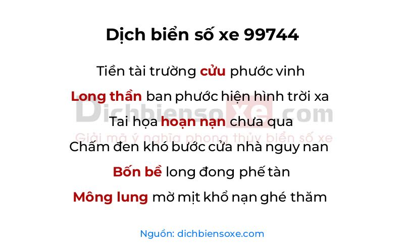 Dịch thơ biển số 99744