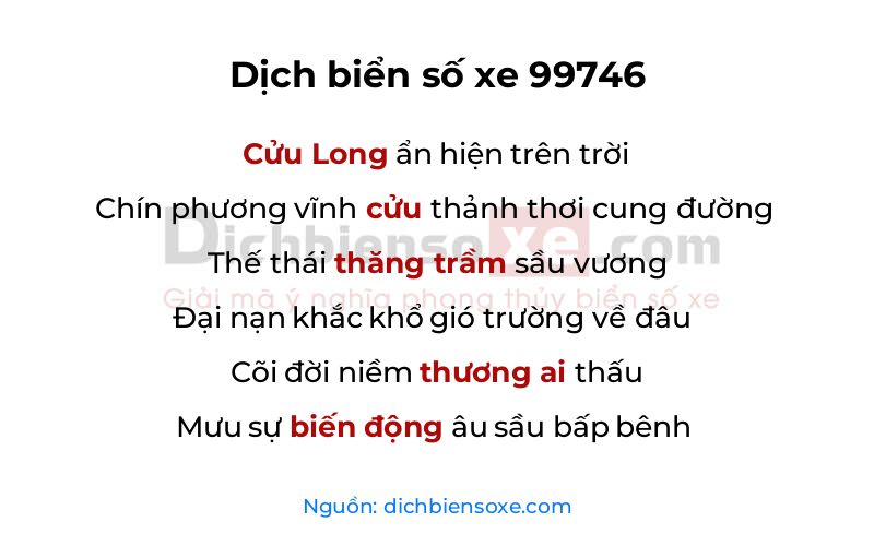 Dịch thơ biển số 99746
