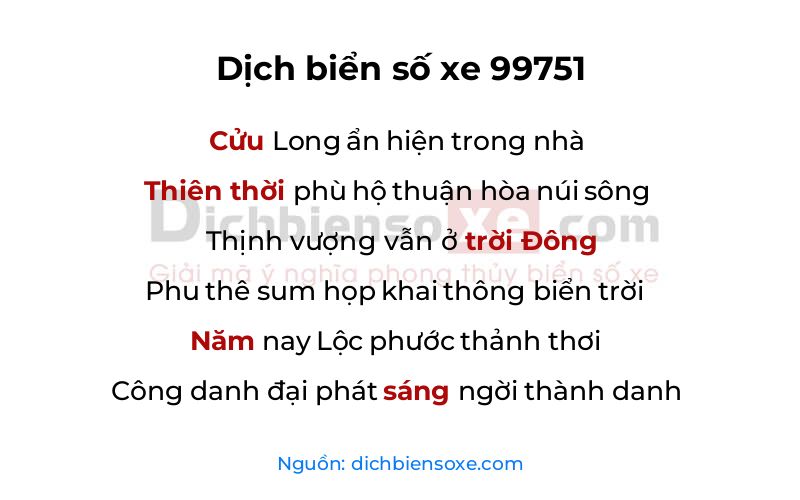 Dịch thơ biển số 99751
