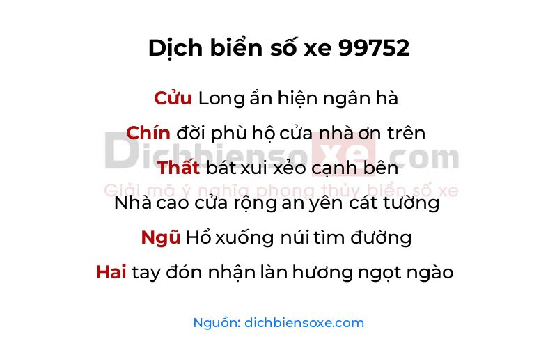 Dịch thơ biển số 99752
