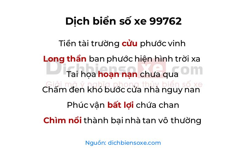 Dịch thơ biển số 99762