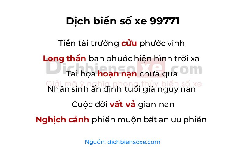 Dịch thơ biển số 99771