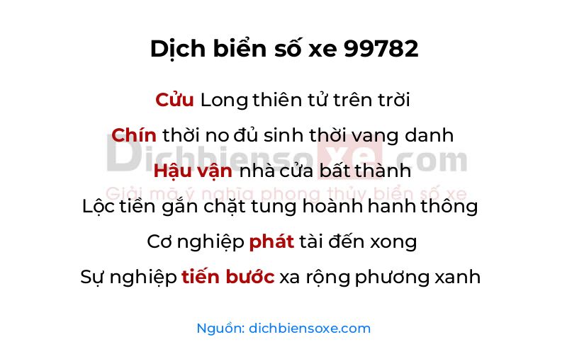 Dịch thơ biển số 99782