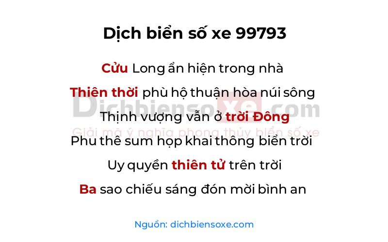 Dịch thơ biển số 99793