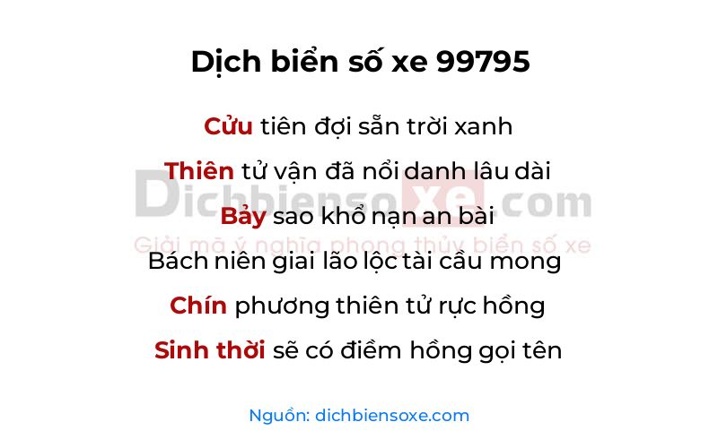 Dịch thơ biển số 99795