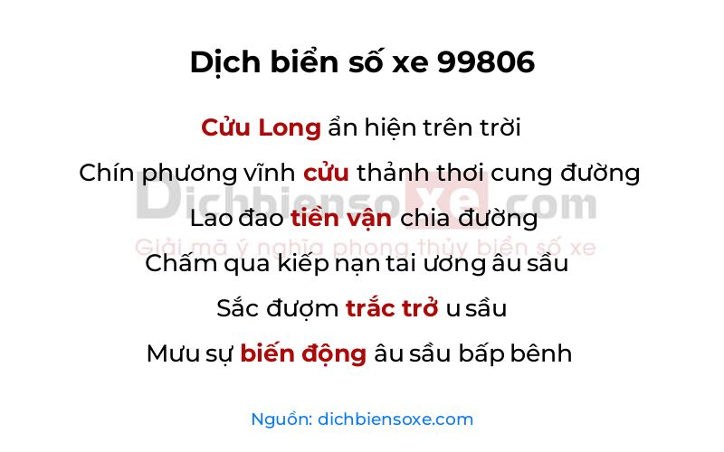 Dịch thơ biển số 99806