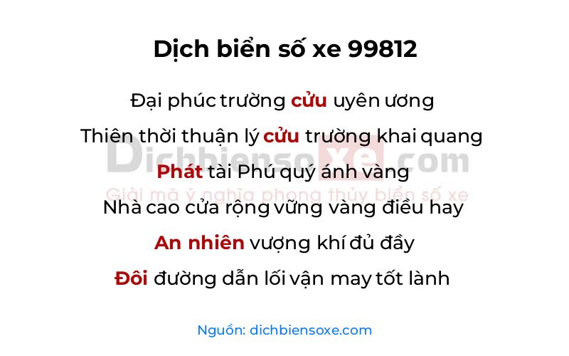 Dịch thơ biển số 99812