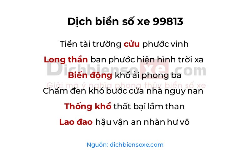 Dịch thơ biển số 99813