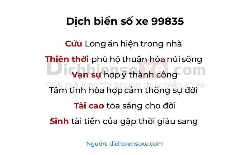 Dịch thơ biển số 99835