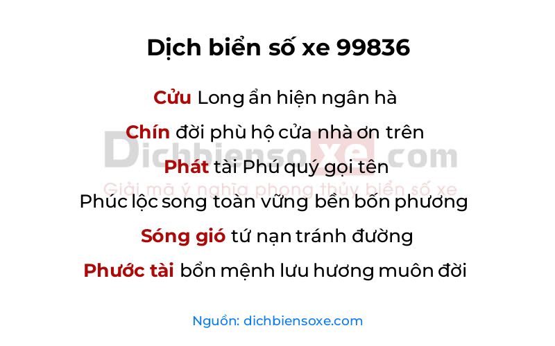 Dịch thơ biển số 99836
