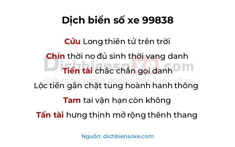 Dịch thơ biển số 99838