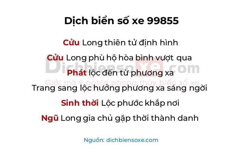 Dịch thơ biển số 99855