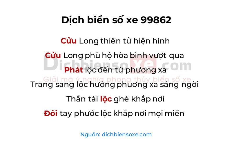 Dịch thơ biển số 99862