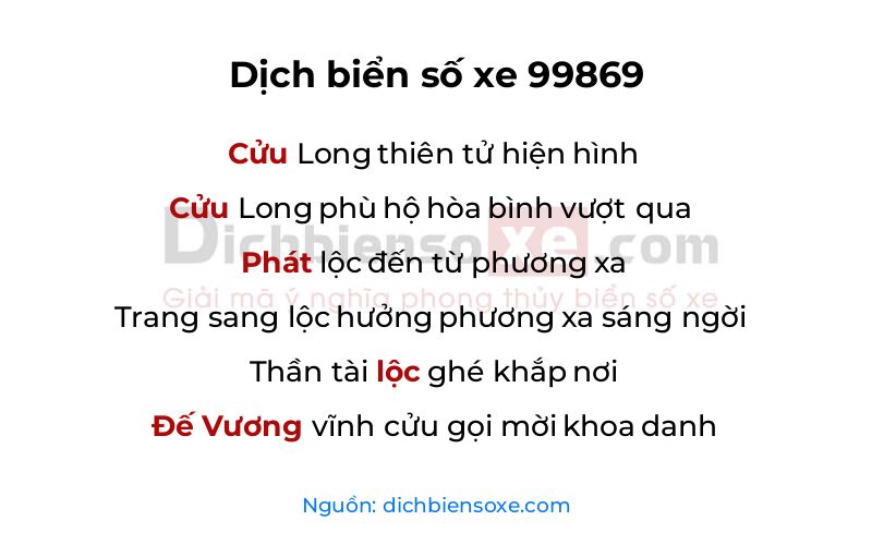 Dịch thơ biển số 99869