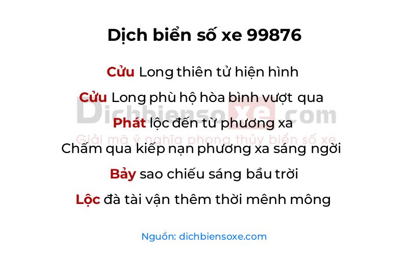 Dịch thơ biển số 99876