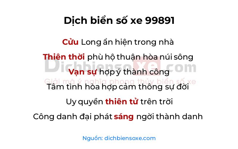 Dịch thơ biển số 99891