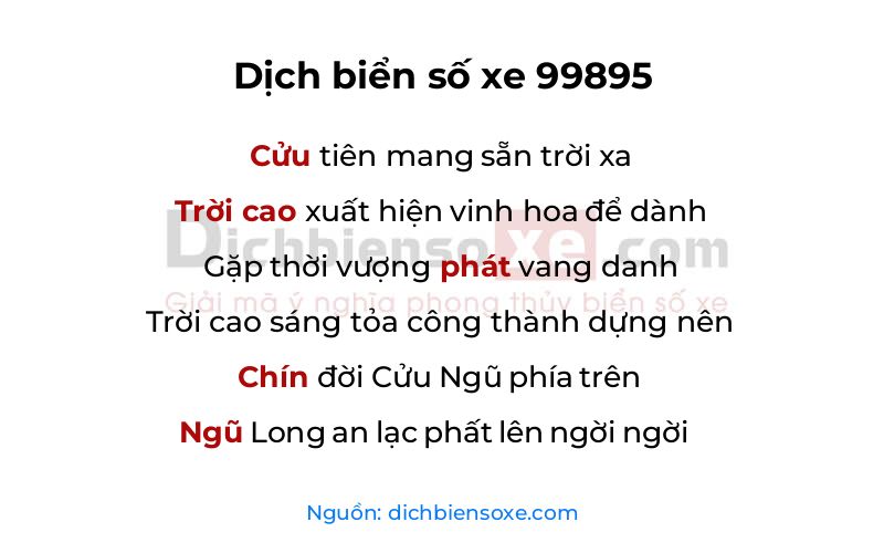 Dịch thơ biển số 99895