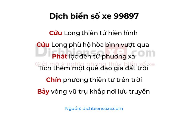 Dịch thơ biển số 99897