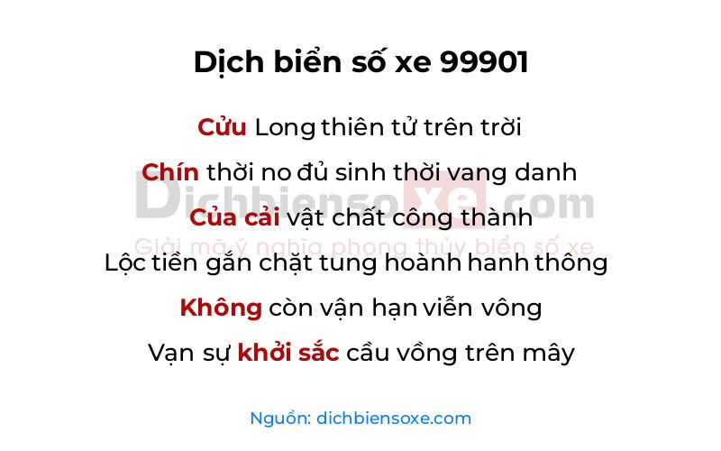 Dịch thơ biển số 99901