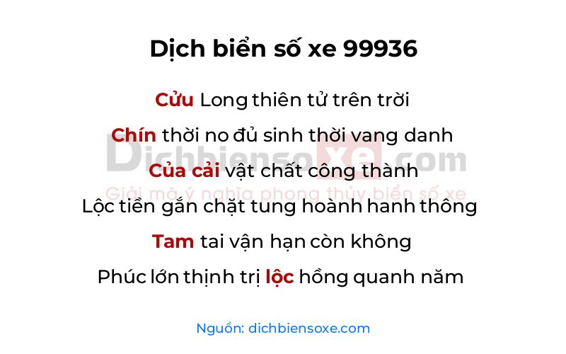 Dịch thơ biển số 99936