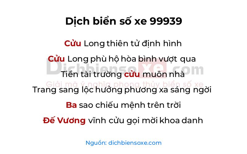 Dịch thơ biển số 99939