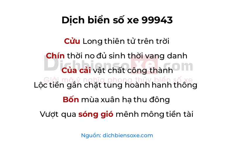 Dịch thơ biển số 99943