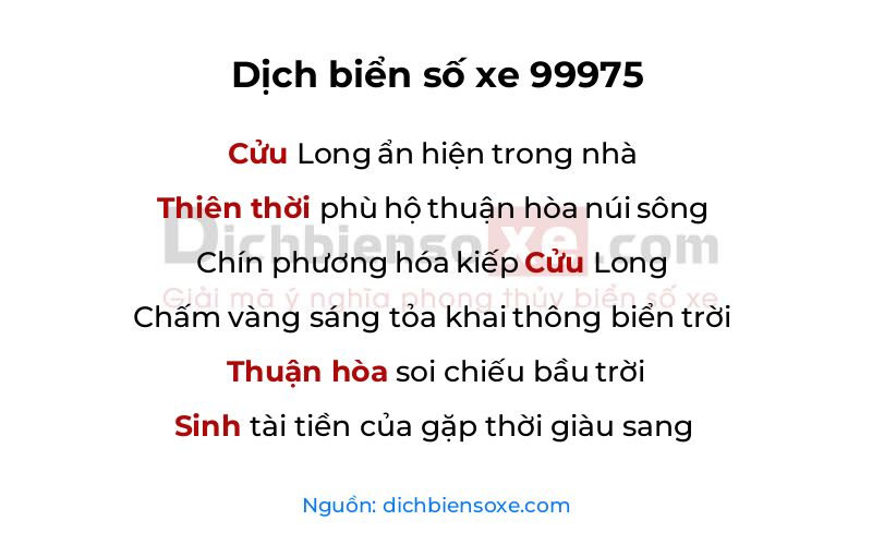 Dịch thơ biển số 99975