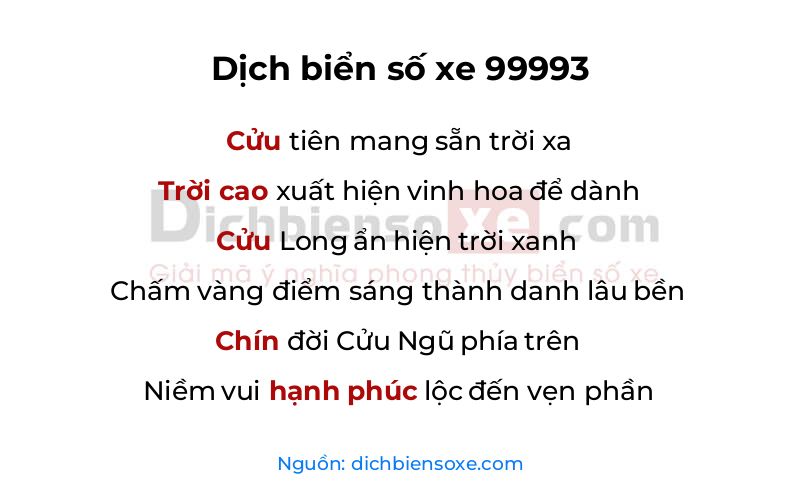 Dịch thơ biển số 99993