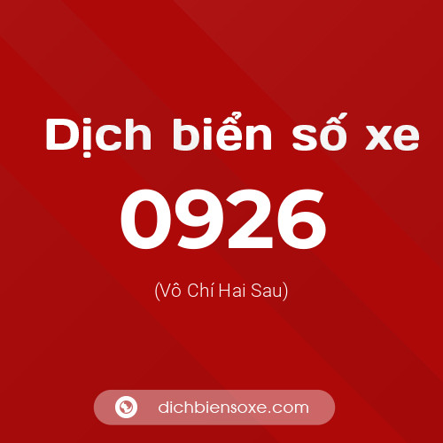 Ý nghĩa biển số xe 0926 là gì?