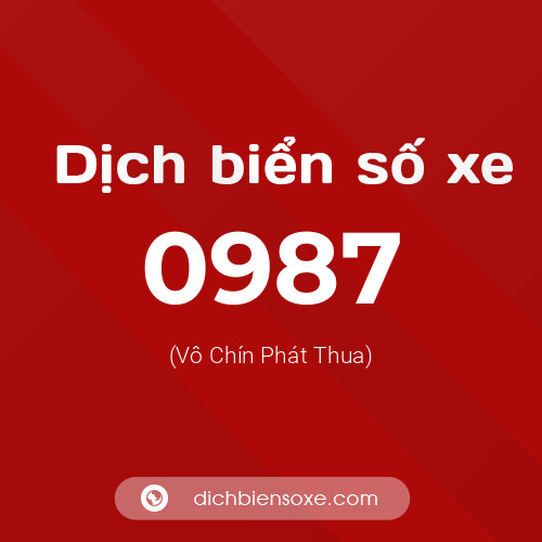 Ý nghĩa biển số xe 0987 là gì?