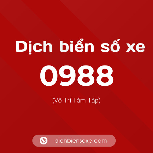 Ý nghĩa biển số xe 0988 là gì?