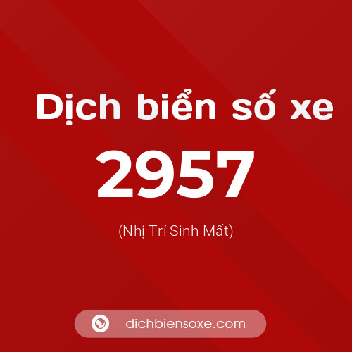 Ý nghĩa biển số xe 2957 là gì?