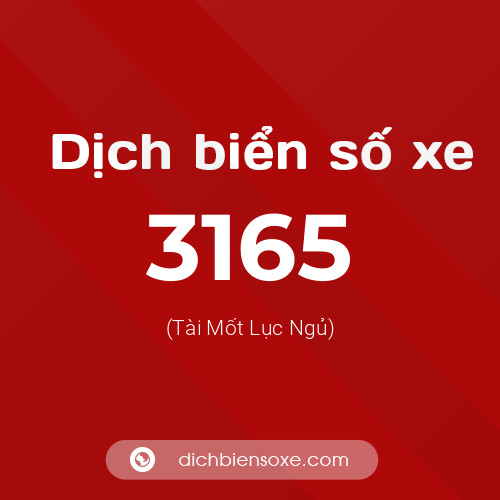 Ý nghĩa biển số xe 3165 là gì?