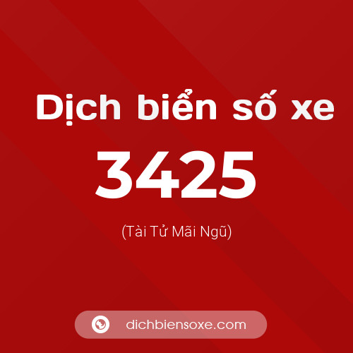 Ý nghĩa biển số xe 3425 là gì?