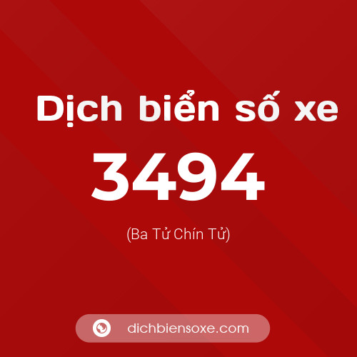 Ý nghĩa biển số xe 3494 là gì?