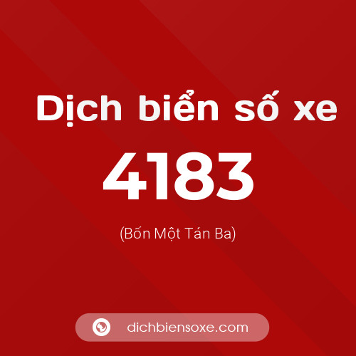 Ý nghĩa biển số xe 4183 là gì?