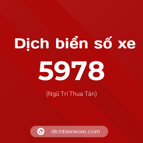 Ý nghĩa biển số xe 5978 là gì?
