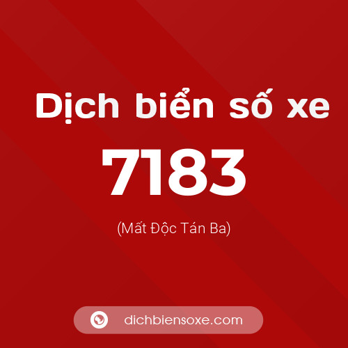 Ý nghĩa biển số xe 7183 là gì?