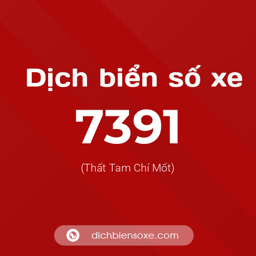 Ý nghĩa biển số xe 7391 là gì?