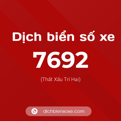 Ý nghĩa biển số xe 7692 là gì?