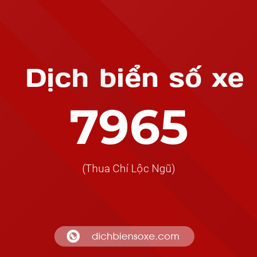 Ý nghĩa biển số xe 7965 là gì?