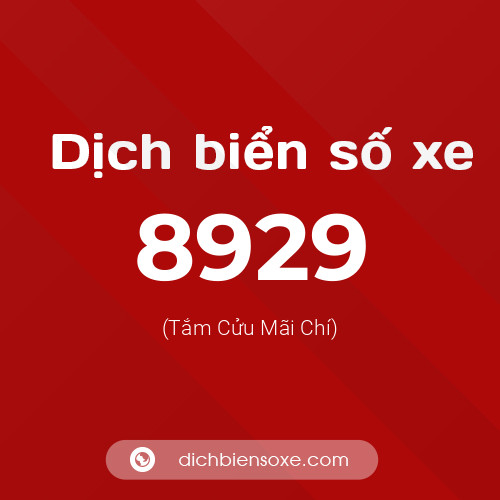 Ý nghĩa biển số xe 8929 là gì?